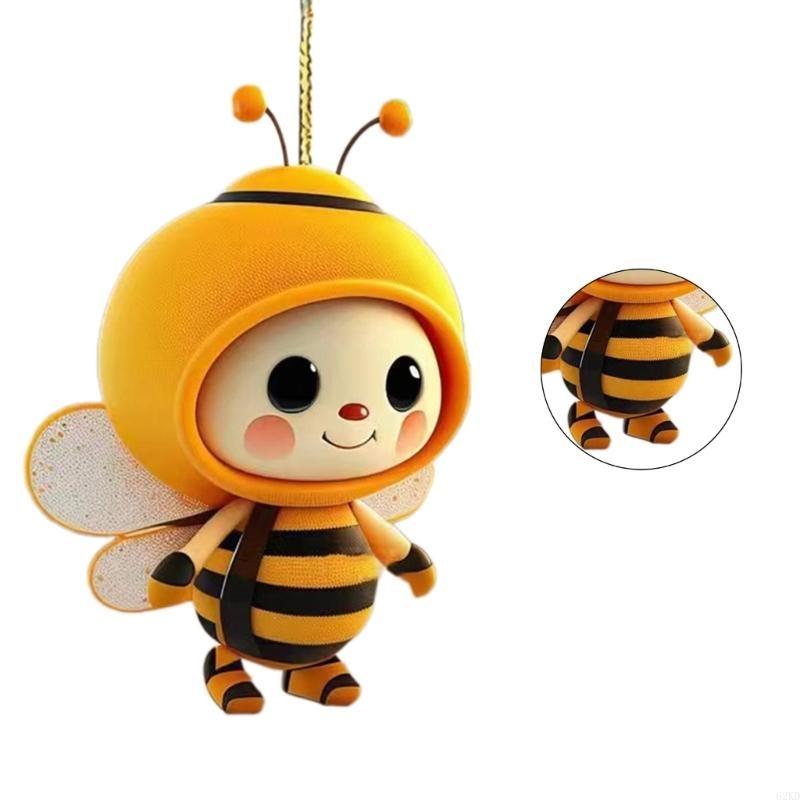 Ornement Abeilles 62KD, Décorations Suspendues pour Rétroviseur de Voiture Acrylique Support de Rétroviseur Intérieur de Voiture