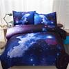 3d Galaxy Duvet Cover Bedding Set Featuring Retactive Printing Blue Red For All Sizes