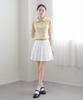 Keulleiseu Zip-Up Short Sleeve Knit_Ivory