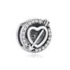 925 Sterling Silver Heart Clover Charm Original Reflections Clip Fit Pan Brand Bracelets Women's Jewelry