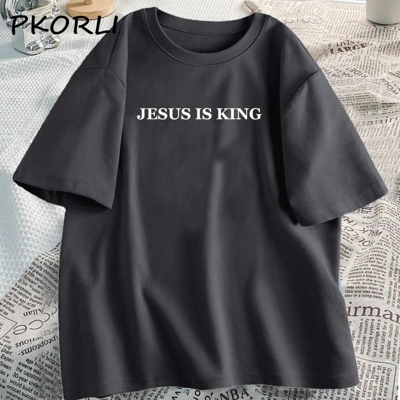 Jesus Ist König T-shirt Frauen Casual Gott Ist Gute T-shirt Weibliche Christian Basierend Kleidung Glaube T Shirt Baumwolle Kurzarm t-shirts