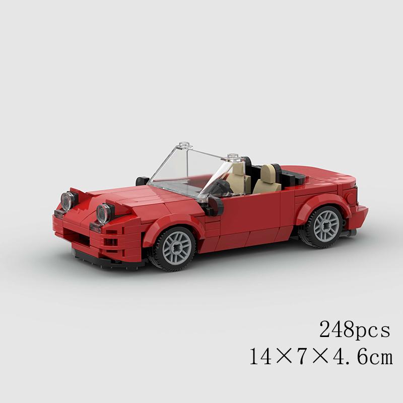 Miata MX-5 NA MOC Speed Car Convertible Super Race Vehicle Model Building Block Racing Rally Sports Brick Christmas Gift City