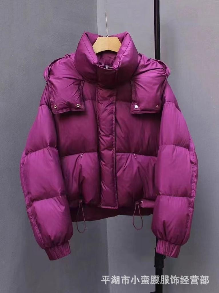 Short Down Jacket Women's Winter New Fashion Puffs Small Design Bread Jacket White Duck Down Jacket