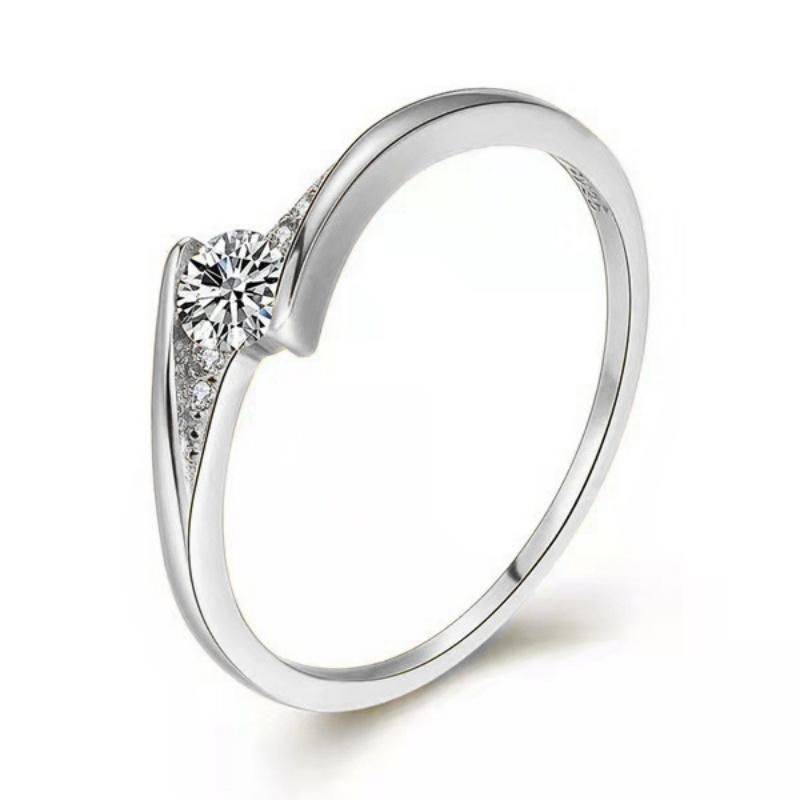 Classic Fashion Women Rings Metal Gold Color White Zircon Ring for Women Romantic Bride Girl Proposal Ring Wedding Jewelry Gift