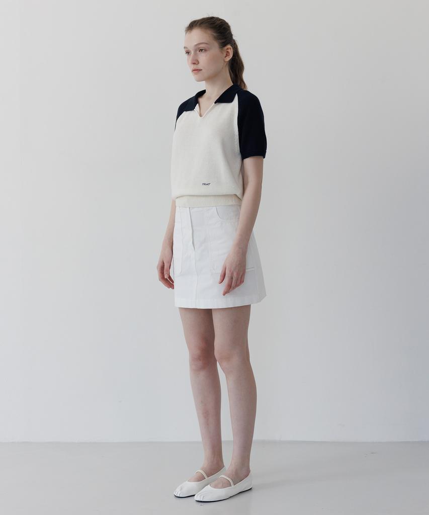 TTUDEMENT Half Sleeve Raglan Knit Ivory
