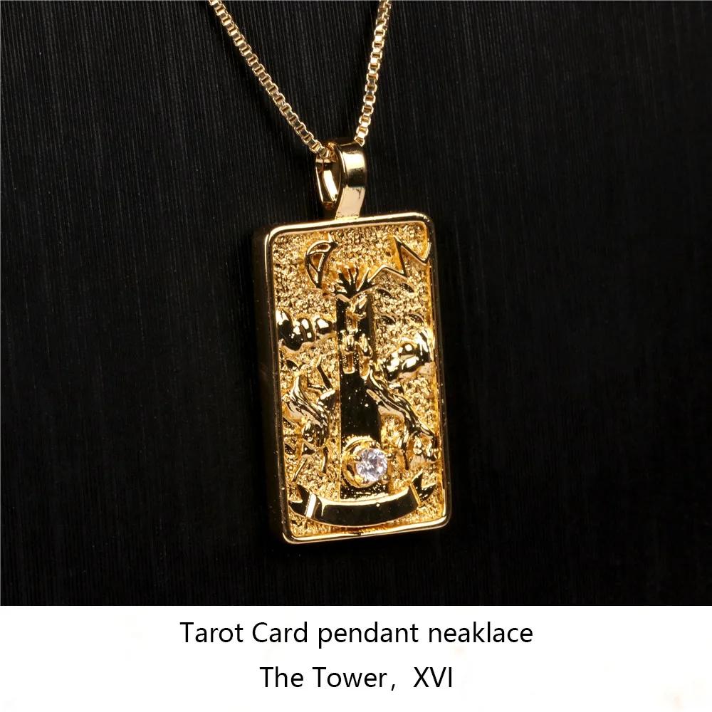 Fashion Tarot Card Pendants Necklaces for Women 2024 Goth Stainless Steel Tarot Moon Choker Necklace Tarot Divination Jewelry