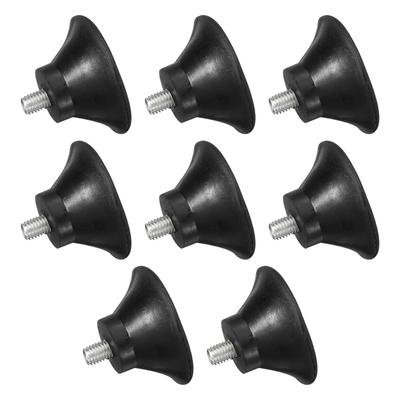 Uxcell Pés de Nivelamento Ajustáveis com Rosca, 8 Peças, 1,97" x 0,98", Pés de Móveis de Borracha com Pino M8 x 10mm, Pés de Mesa e Cadeira Protetores de Piso, Preto