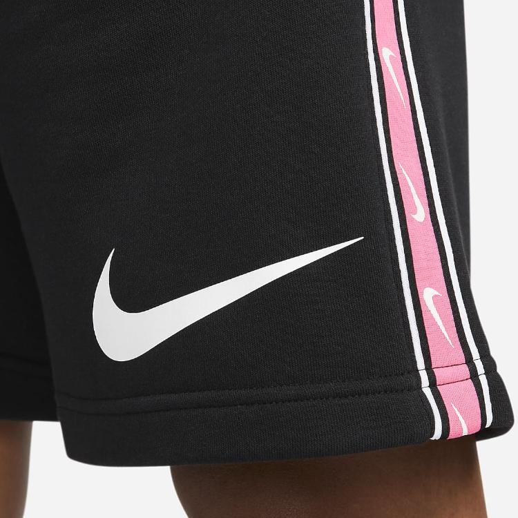 Nike Logo Seitenstreifen Hohe Taille Kordelzug Shorts Herrenshorts Schwarz FJ5317-010