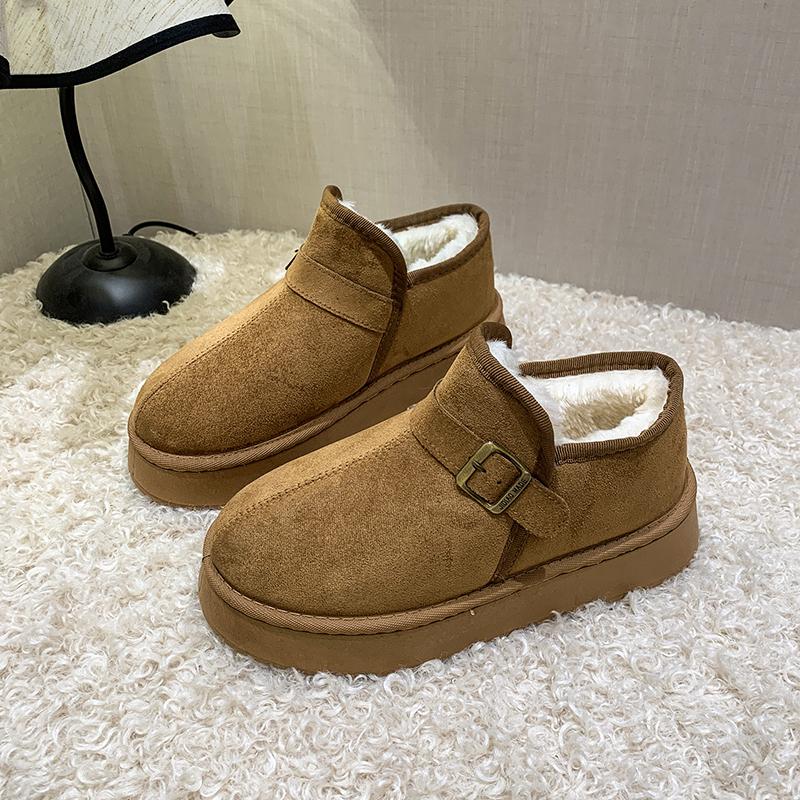 Women's Fashion Plus Size Snow Boots New Style Thick Sole Winter Warm Thickened Cotton Shoes Versatile Commuting Slip-On Shoes
