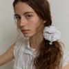SOCKS APPEAL Pearl Hair Scrunchie Jacquard White