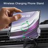 Foldable Phone Car Mount 15W Wireless Charger with 360 Degrees Rotation Dual-Coil Fast Charging Charging Stand for Fold Standard Phones