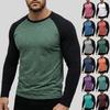Men's Color,Blocked Raglan Sleeve Round Neck T,Shirt Men's Casual Fashion T,Shirt