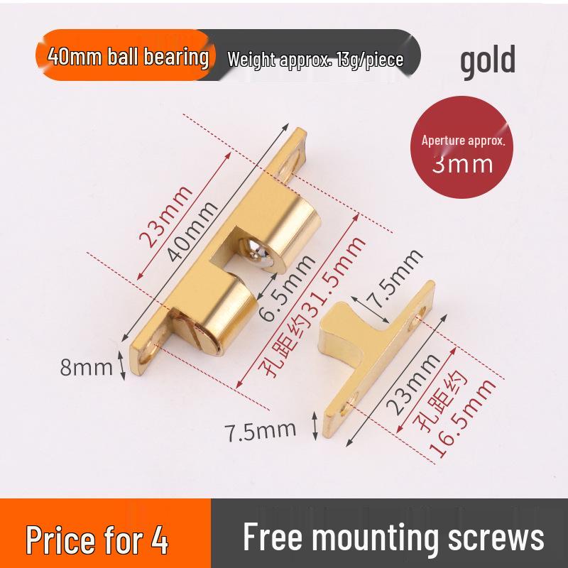 Pure Copper Door Bumper & Lock for Cabinet/Wardrobe - Non-Magnetic