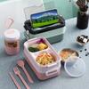Lunch Box with Cutlery Large Capacity Leak-Proof Easy To Clean Bento Food Box for Home Office School
