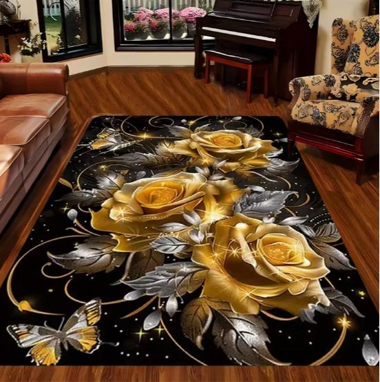 Retro Butterfly Carpet Soft Non Slip Washable, Living Room, Bedroom Entrance Carpets Modern Abstract Carpet Home Decorations