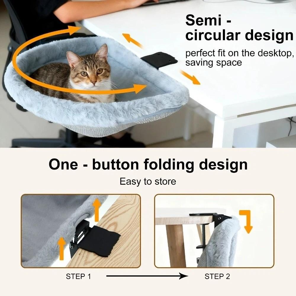 Space Saving Cat Table Bed Detachable Cat Desk Hammock Practical Folding Cat Bed Book Desktop