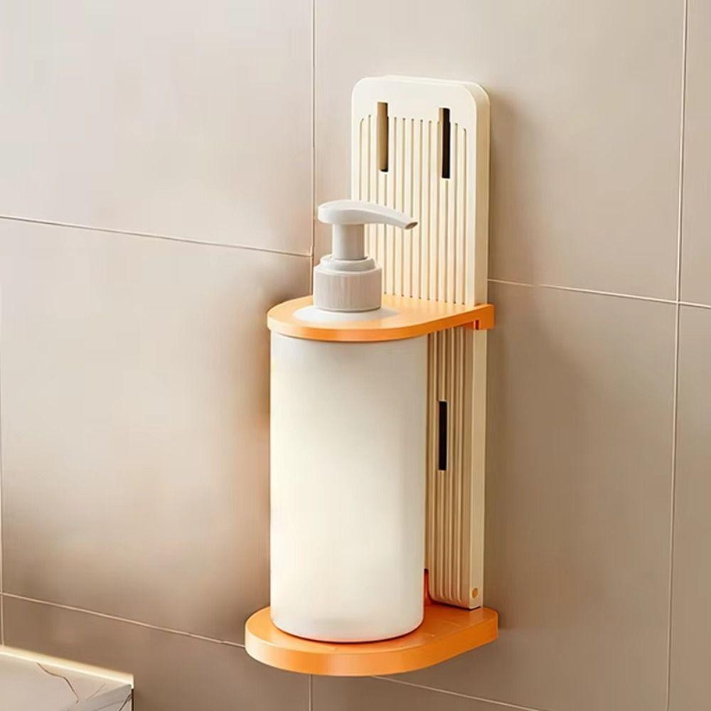 Foldable Bathroom Storage Rack Wall Mounted Shampoo Bottle Holder Multi-Purpose Shower Rack