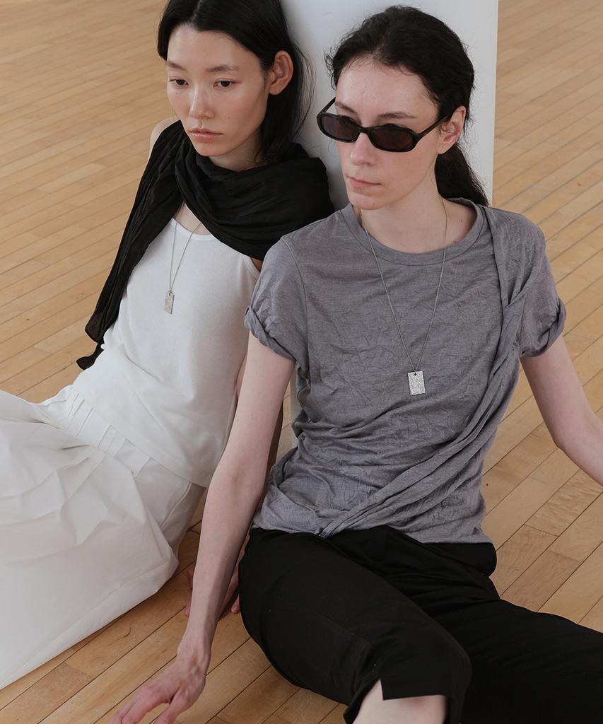 Loutaideu Crease Drape T-Shirt [Grey]