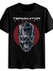 Men'S Graphic T-Shirt Featuring A Terminator Design with Red Glowing Eyes and A Metallic Skull Perfect for Casual Summer - Me...