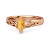 Celtic Citrine Ring 925 Sterling Silver Rose Gold Vermeil Trinity Knot Band Ring