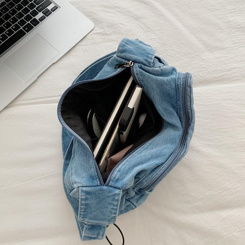 Damen Lässige Umhängetasche Schultertasche Damen Kleine Kapazität Denim Vintage Messenger Bag Verstellbarer Riemen Tägliche Tragetasche Multifunktionale Schicke Hobo-Tasche
