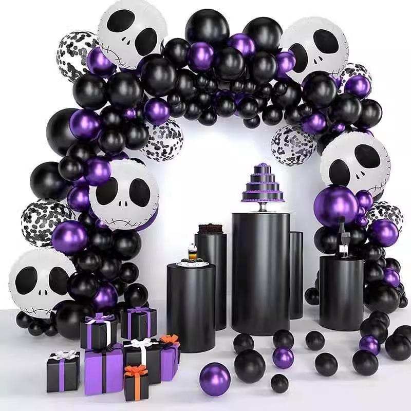 Halloween Balloon Set, Spider Eye Balloon Chain Set, Holiday Party Supplies Balloon Decoration