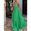 Women's Clothing Sweet and Sexy Suspender Tube Top Pleated Pendulum Dress Solid Color Women