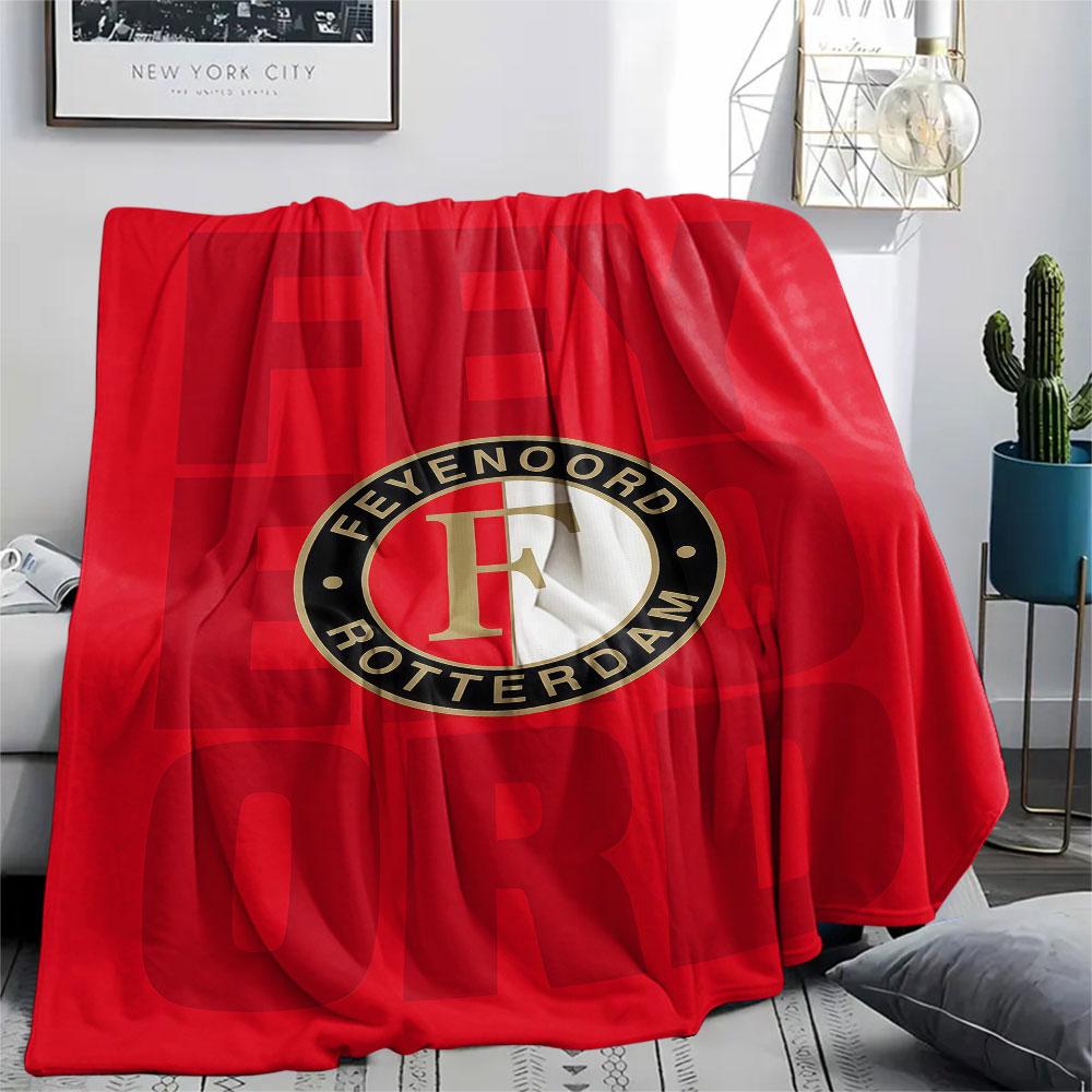 1 Stück Feyenoord gemusterte Flanelldecke für alle Jahreszeiten geeignet für Heimdekoration Wärme und Komfort Geschenke Feiertagsgeschenk
