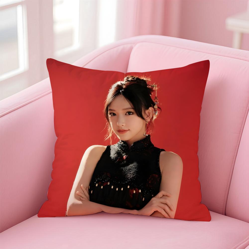 Popular fashion Chinese actress CCheng Xiao Cushion Cover Pillow Case Soft Friendly Fabric  Concealed Zipper