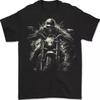 Skull Biker Motorcycle Motorbike Grim Reaper  T Shirt