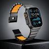 Titanband für Apple Watch Ultra 3 49mm Serie 11 10 46mm 45 44mm Gummi-Uhrarmband Luxuriöses Magnetisches Armband für Iwatch 9 8 6 SE