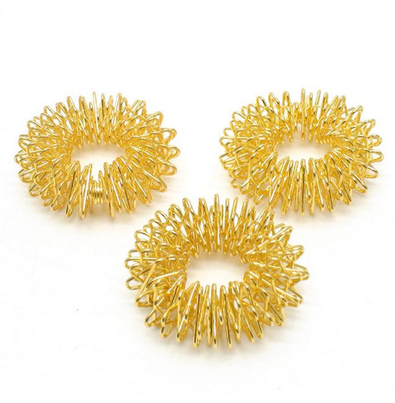 Finger Massage Rings Chinese Medicine Acupuncture Ring Health Care Hand Relax Gold Silver