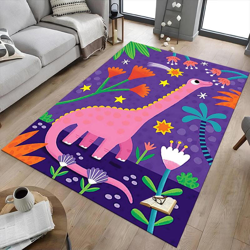 1pc Dinosaur Fantasy Area Rug Soft Flannel Floor Mat for Living Room, Bedroom and Carpet, Sofa Coffee Table Floor Mat, Decorative Rug Q12
