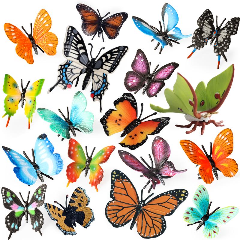 Oenux Modelo de Animales Insectos Mariposa Monarca Actias Ningpoana Mariposa Cola de Golondrina Ciclo de Vida Figura de Jardín Juguete Educativo para Niños Regalo