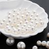 10/20pcs 8/10/12/14mm White Ivory Imitation Pearls ABS Beads Round Big Hole Pearl Spacer Loose Beads For DIY Jewelry Making