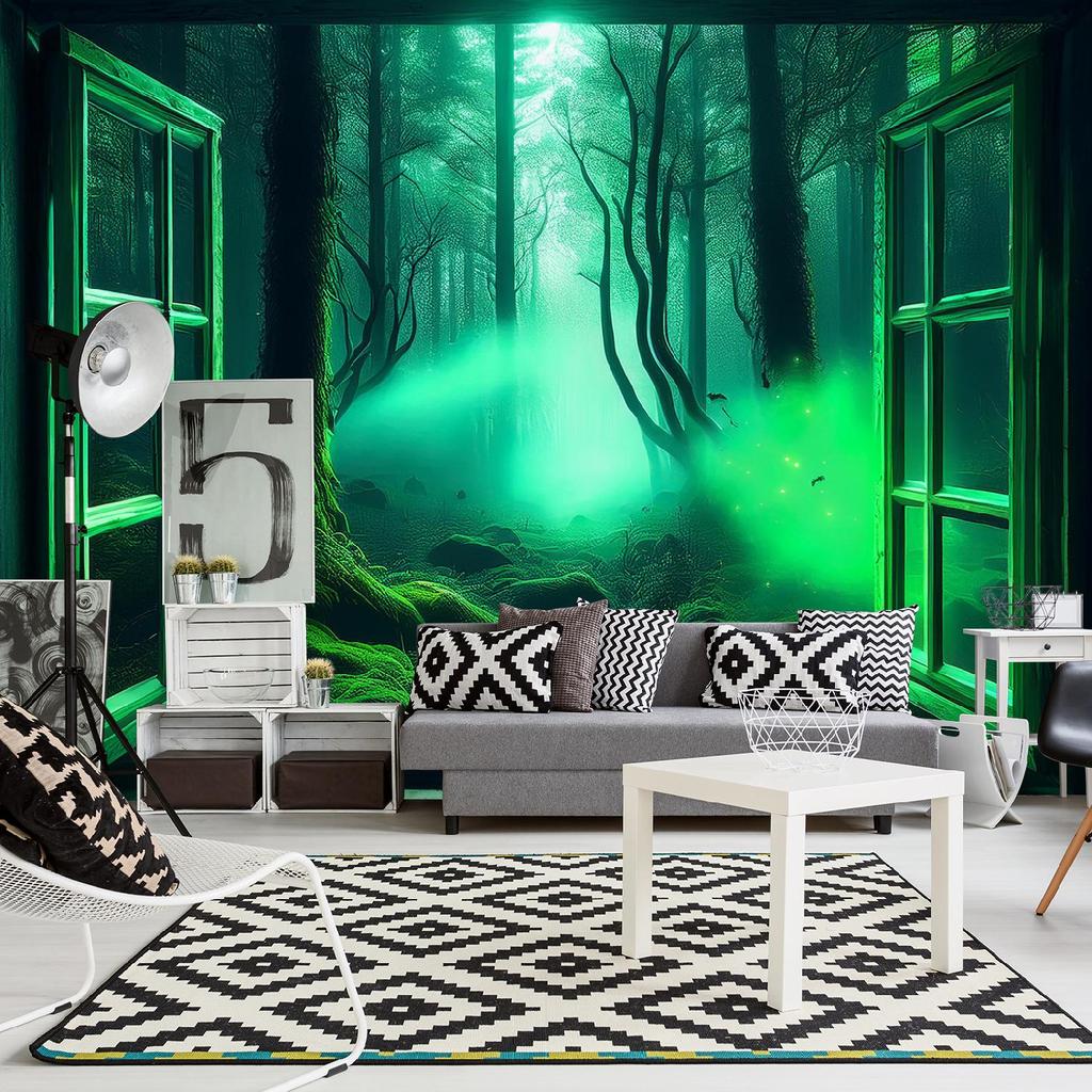 Wallpaper Window View Fantastic Forest
