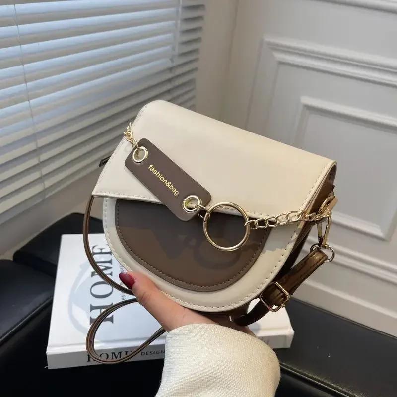 Borse a bisaccia da donna borse a tracolla nuove borse messenger borse a spalla con patta a catena colore solido designer lusso borsa a tracolla