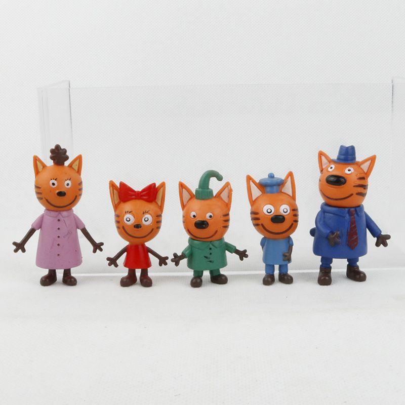 Premium Quality Russian Anime Three Kittens Happy Cats Action Figure Mini Toy Dolls