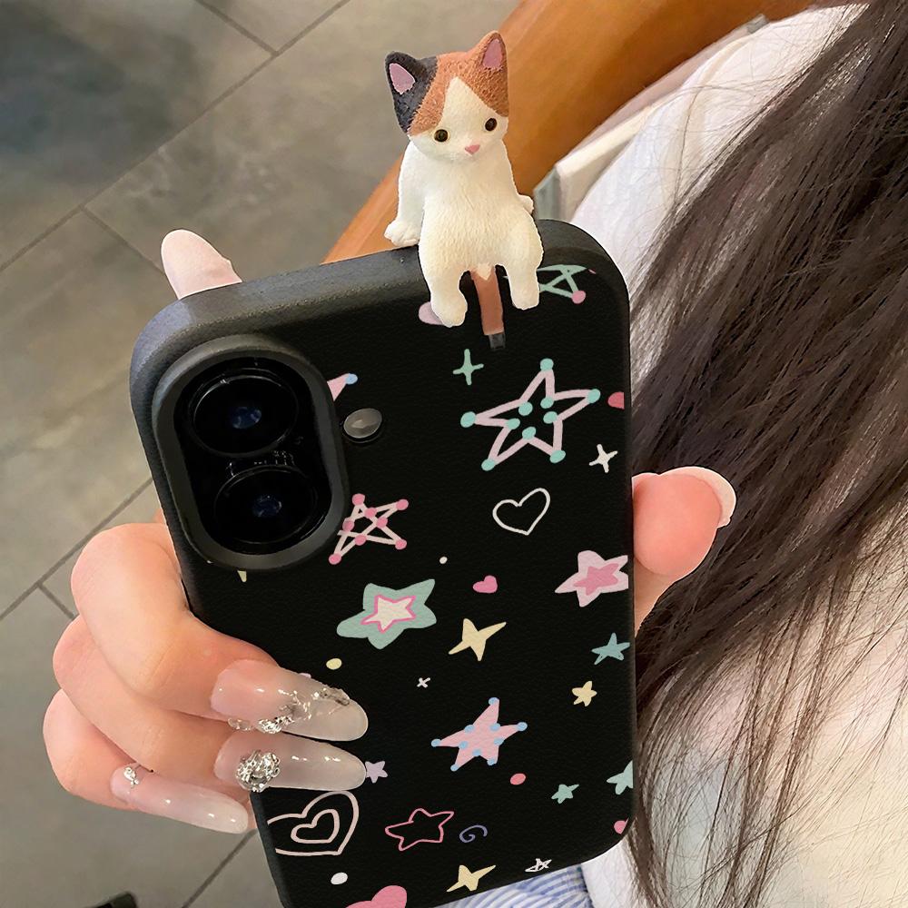 3D Phone Case for iPhone 11 13 17 Pro Max 17 Air Case iPhone 13 15 16 Pro Max 12 14 Pro Max 14 15 Plus Cute 3D Kitten Cartoon Leather