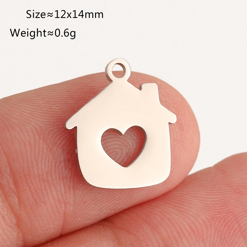 5Pcs Baby Footprint/Heart/ Air Balloon Charms Stainless Steel DIY Love Pendants Fadeless Jewelry Making for Necklace Earring