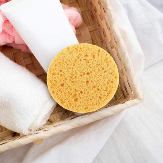 10ks Houba na obličej opakovaně použitelná kulatá absorpční komprimovaná sada na odstranění přírodního make-upu Exfoliační SPA čistící celulózová houba na obličej