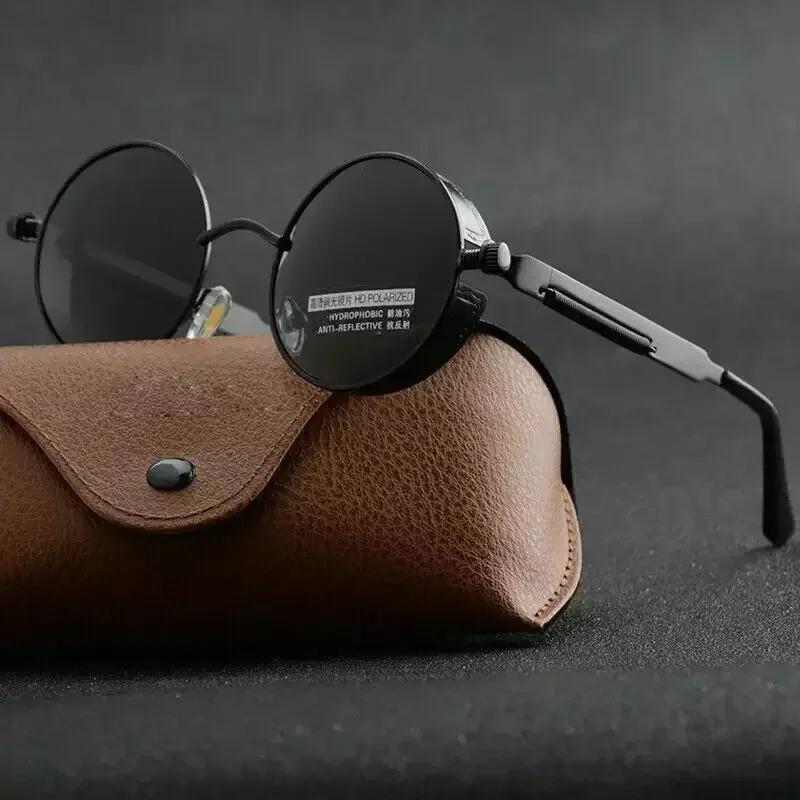 Classic Gothic Metal Steampunk Sunglasses Fashion Round Mirror Glasses Brand Designer Vintage Sun Glasses Retro Eyeglasses Uv400