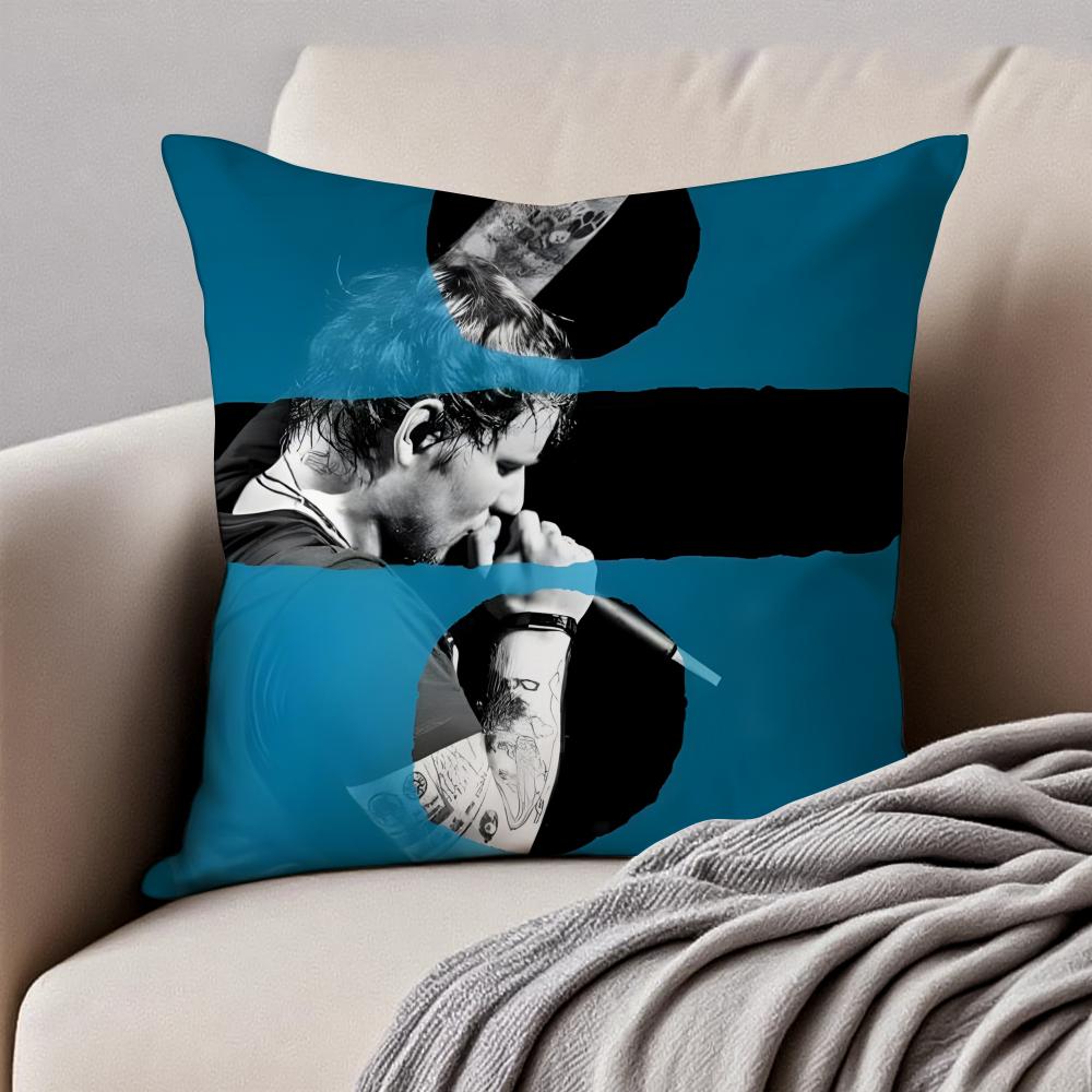 Lyrical Down to earth POP Singer EEd Sheeran Cushion Cover Pillowcase Antidustmite Invisible Zipper Short Plush Sofa Cushion
