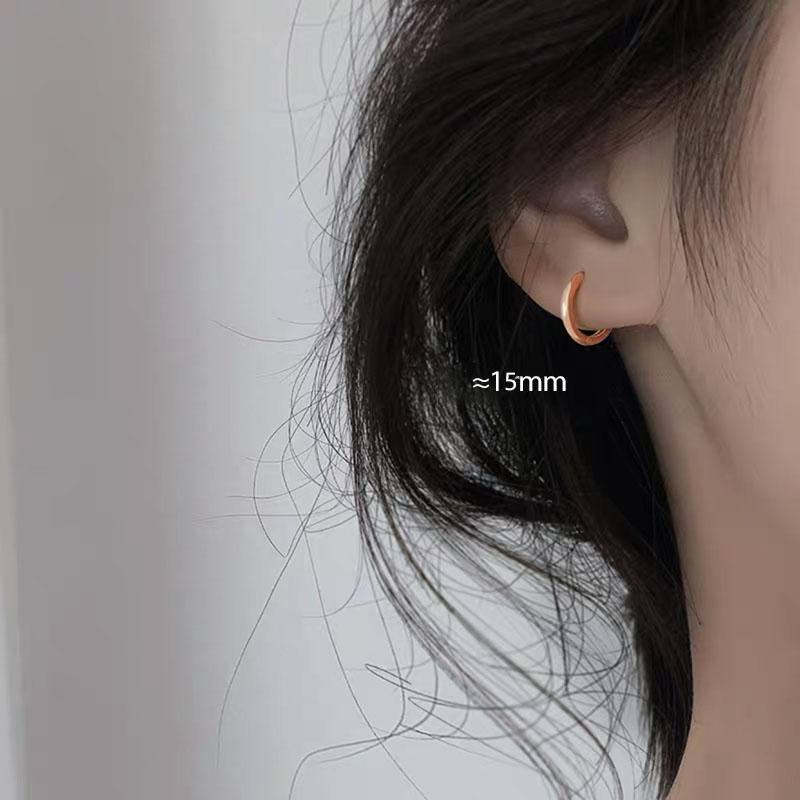 ANENJERY Minimalista Huggie Hoop fülbevaló nőknek arany pici kerek fülbevaló 6mm/8mm/10mm/12mm/15mm