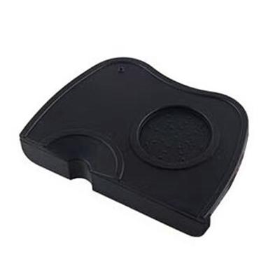Coffee Press Pad Food Grade Silicone Odorless Double Groove Coffee Tamper Mat for Home Cafe Black M 17.5x12.5x0.6