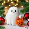 Halloween Ghost Figurine with Pumpkin Spooky Resin Ghost Statue Halloween Ghost Statue for Halloween Decorations