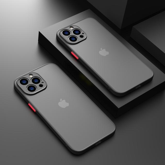 Luxury Shockproof Matte Phone Case For Iphone 13 12 11 Pro Max Xr Xs X 7 8 Plus Se 2020 2022 Mini Bumper Hard Pc Clear Cover