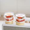 50Pcs 150/250ml Disposable Salad Cups Clear Plastic Round Shape Dessert Cups with Lid Thickened Leak-Proof