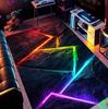 3D Geometric Neon Crack Carpet Gaming Room Carpet for Kids Boys Man's Room Large Rug Game Player Home Decor, Teen Room Decor Rug