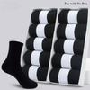 5 10 Pairs Men Socks Cotton Blend Black Business Casual Soft Breathable for Spring Summer Autumn Winter Size 6-13